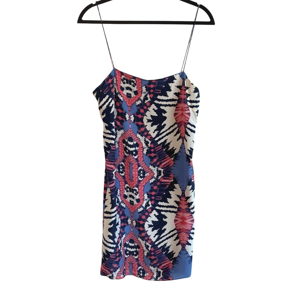 Paula Hermanny 100% Silk Slip Dress M Resort Ikat Luxury Beach Spaghetti Strap